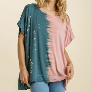 NWOT Umgee Pink & Teal Top